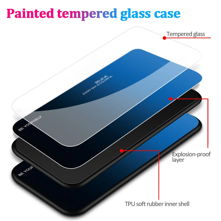 Gradient Glass Phone Case For Redmi